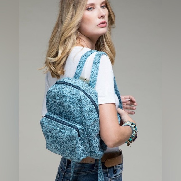 Blue Vine Print Backpack Fabric NWT - Picture 8 of 17